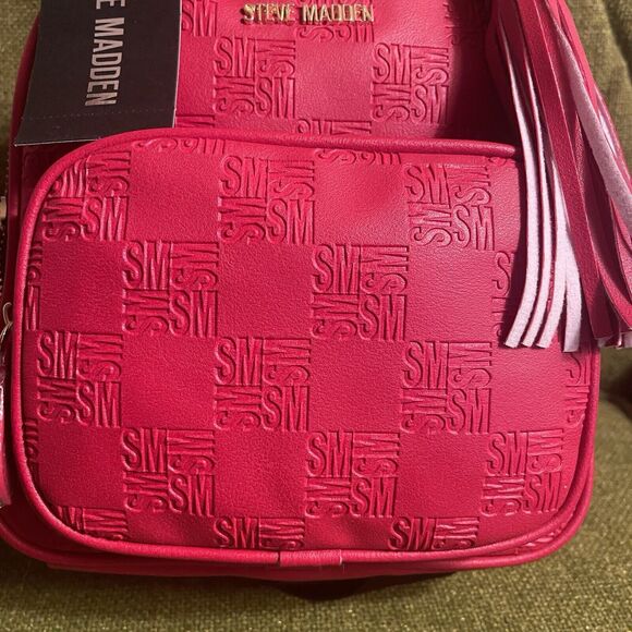 Steve Madden Embossed Pattern Crimson Red Mini Backpack NEW WITH TAGS Rare main image 16